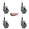 thumbnail image 2 of 4 Inch Semi Steel Swivel 3/4 Inch Expanding Stem Caster Set with Brake SCC, 2 of 2