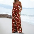 thumbnail image 2 of Summer Beach Jumpsuits for Women 2025 Vintage Floral Pattern Bib Pants with Pockets Bohemian Casual Wide Leg Rompers, 2 of 6
