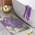 thumbnail image 6 of Happy Easter Lily Flowers Decorative Front Door Mat, Purple Floral Doormat Indoor Outdoor Non-Slip Floor Entryway Rug, Spring Home Kitchen Decoration 17x30 Inch, 6 of 6