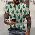 thumbnail image 4 of Camiseta con estampado 3D de Papá Noel y alce navideño para hombre, ropa informal suelta con cuello redondo, camisetas de verano, pantalón corto informal, Tops de manga, ropa para hombre, 4 of 4