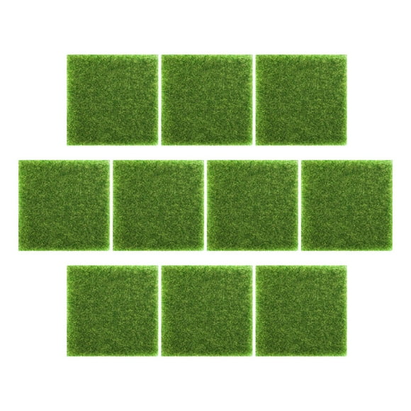 UPGRATOR 10Pcs Artificial Grass Mat Green PP Material for Indoor Outdoor Home and Garden Decor