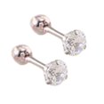 thumbnail image 1 of Ear Studs Anti-allergic Cubic Zirconia Stainless Steel 3 Prong Design Earrings For Daily Life, 1 of 5