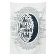 thumbnail image 3 of Ambesonne Stay Wild Tablecloth Rectangular Table Cover, Text and Curls, 60"x84", Night Blue Grey, 3 of 4