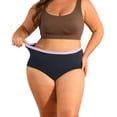 thumbnail image 3 of INNERSY Women's Plus Size Cotton Underwear XL-5XL High Waisted Briefs Panties 5-Pack(5XL,Darks), 3 of 9