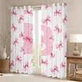 thumbnail image 2 of Erosebridal Aesthetic Coquette Bowknot Black Out Curtains,Letter B Monogrammed Curtains Pack of 2 (42x63 Each) For Girls Kids, 2 of 7