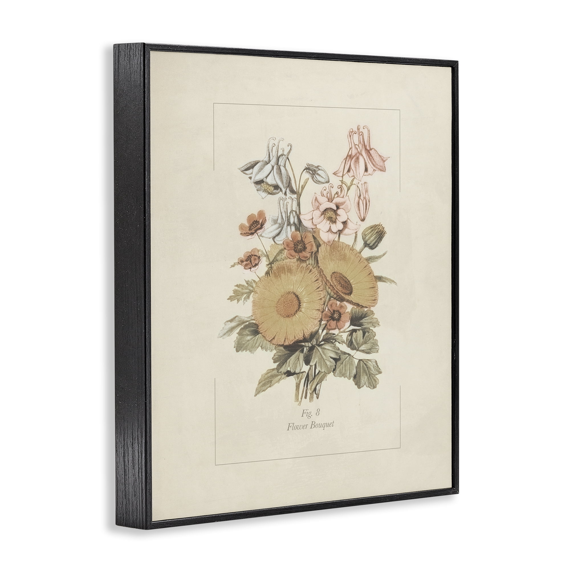 Stupell Industries Flower Bouquet Vintage Garden Black Framed Giclee Art, design by Dan Meneely