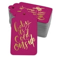 thumbnail image 1 of Inkdotpot Baby It's Cold Outside Baby Shower Bottle Tag Real Gold Foil Favor Hang Tags 50 Pack, 1 of 6