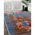 thumbnail image 2 of Ahgly Company Indoor Round Mid-Century Modern Columbia Blue Oriental Area Rugs, 4' Round, 2 of 6