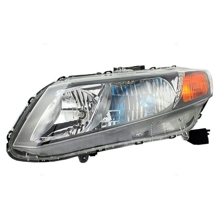 Square Hybrid Head (Drivers Halogen Combination Headlight Headlamp Replacement for 2012 Honda Civic Hybrid)