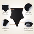 thumbnail image 4 of MISS COCOLI 2 Pack Thong Shapewear Panties For Women Tummy Control Girdle High Waist Cincher Slimmer Smoothing, 4 of 6