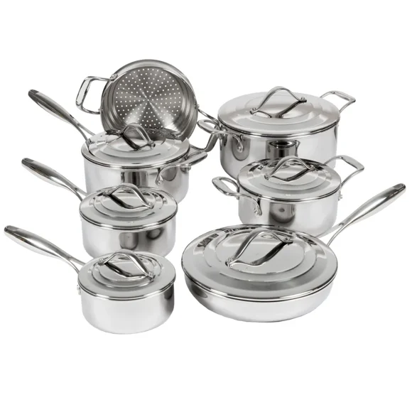 Lagostina 5-ply Clad Stainless-steel Commercial Cookware Set, 13-piece