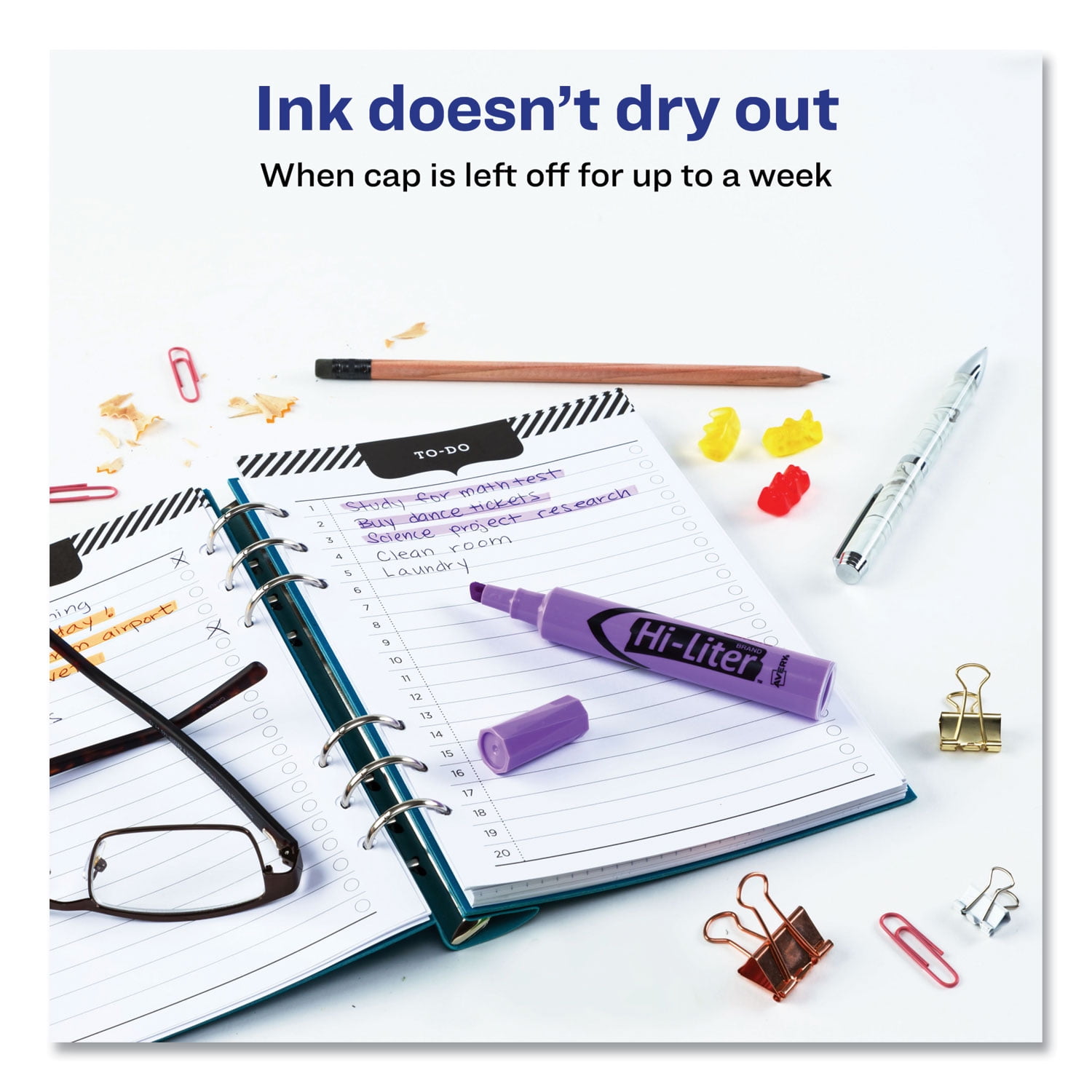 Hi-Liter Desk-Style Highlighters, Fluorescent Purple Ink, Chisel Tip, Purple/black Barrel, Dozen | Bundle of 2 Dozen
