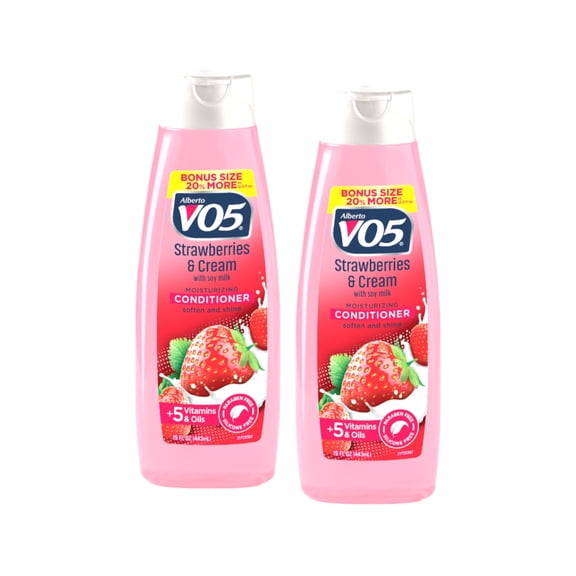 Alberto Vo5 Moisture Milks Moisturizing Conditioner, Strawberries And Cream - 15 Oz, 2 Pack