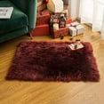 thumbnail image 3 of Rosnek Fluffy Rug Soft Shaggy Faux Fur Area Rug Luxury Plush Rectangle Carpet for Bedroom Living Room, 23.6"x 47.2", Wine Red, 3 of 5