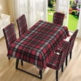 thumbnail image 3 of TSOVTHRID Red Plaid Print 5 Pcs Tablecloth and Chair Covers Set Stretch Washable Table Cover and Seat Protector Slipcovers for Dining Room Kitchen Party (Rectangle, 82 x 55 Inch), 3 of 7