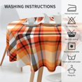 thumbnail image 4 of Christmas Round Table Cloths Orange Black Buffalo Plaid 60 Inch - Waterproof Wipe Clean Table Cover for Thanksgiving Fall/Winter Festive Table Decoration, 4 of 5