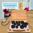 thumbnail image 4 of Massage Stone Heater Box Set-Electric Spa Portable Heated Rocks Massage Stones and Warmer Set - Heat Rock Massaging Kit 12 Large/Small Black Stone Set w/Bamboo Heating Case-SereneLife PSLMSGST65.5, 4 of 7