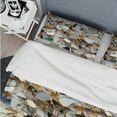 thumbnail image 4 of Designart "Geometric Glam in Marble, White, and Gold I" Marble Bedding Covert Set - Glam Bed Set With 1 Sham, 4 of 5