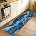 thumbnail image 3 of Blue Marble Kitchen Runner Rug 2x6 Washable Runners for Hallway Non Slip Contemporary Abstract Golden Foil Texture Large Area Rug Indoor Floor Carpet for Bathroom Laundry Entryway Bedroom Living Room, 3 of 8