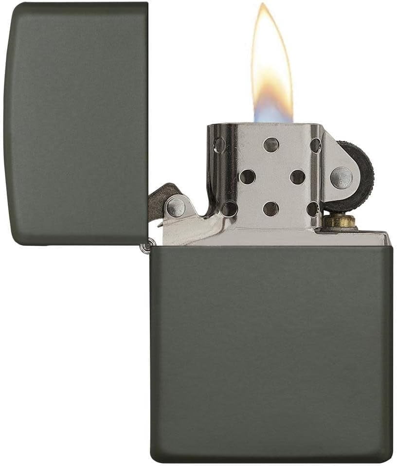 Zippo Lighter - Personalized Customize Message Engrave Green Matte Colors Windproof Lighter #221