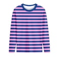 thumbnail image 3 of HVOBTTY Toddler Kid's Long Sleeve Crew Neck T-Shirt Striped Print Blouse Sport Casual Wear Top, 3 of 5