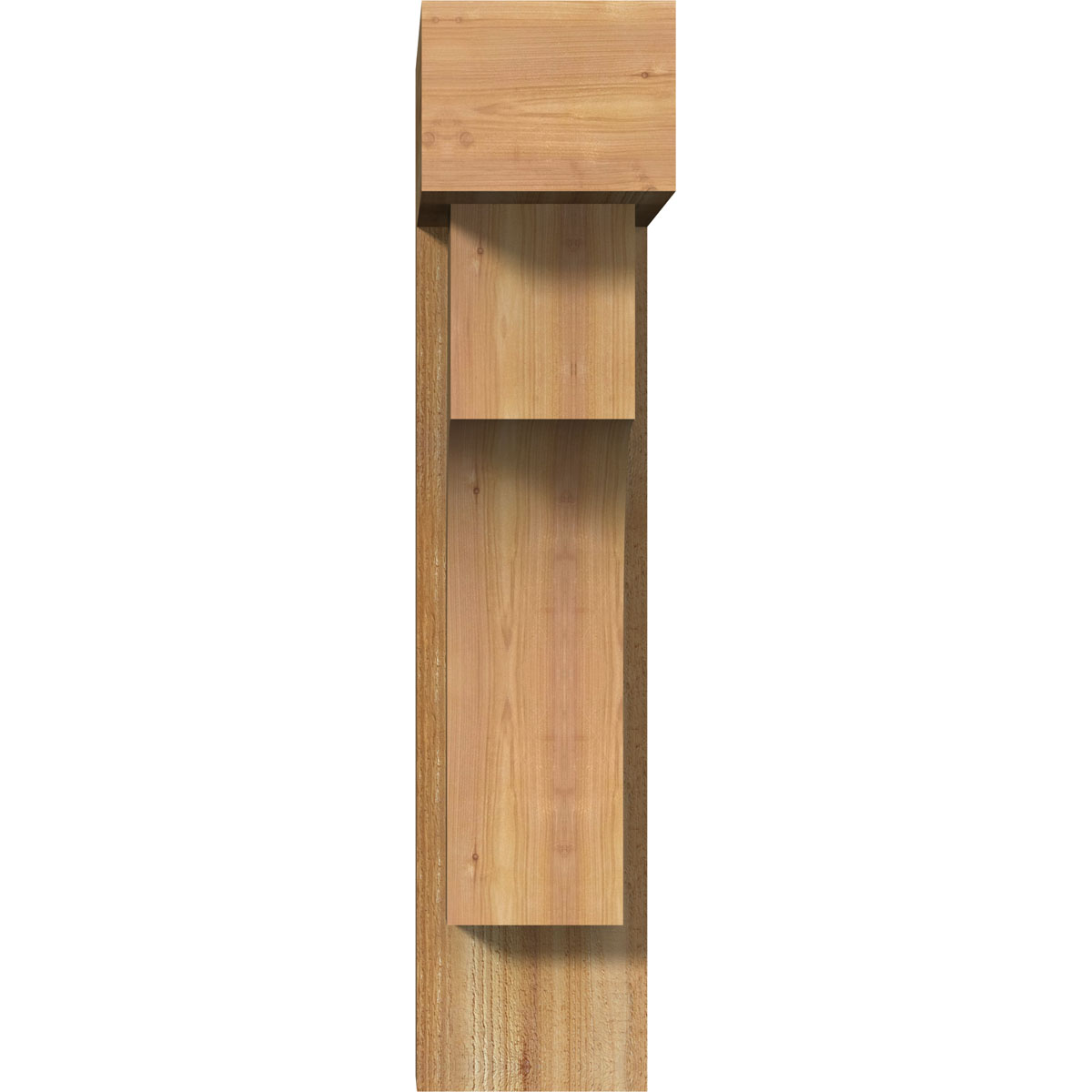 Ekena Millwork 8"W x 24"D x 36"H Westlake Block Rough Sawn Bracket w/ Offset Brace, Western Red Cedar