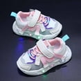 thumbnail image 2 of B91xZ Sneakers for Girls Toddler Shoes Children Sports Shoes with Lights Breathable Princess Lightweight Casual Lighting Kids Up Night Shoes (Pink,30), 2 of 7