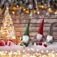 thumbnail image 2 of Juego de 3 gnomos navideños - Adornos navideños - Escandinavo hecho a mano para decoración del hogar - Lindos adornos de Papá Noel - Materiales de primera calidad - Verde,, 2 of 5