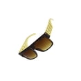 thumbnail image 4 of grinderPUNCH Chain Temple Gold Plastic Oversized Flat Top Celebrity Sunglasses, 4 of 5