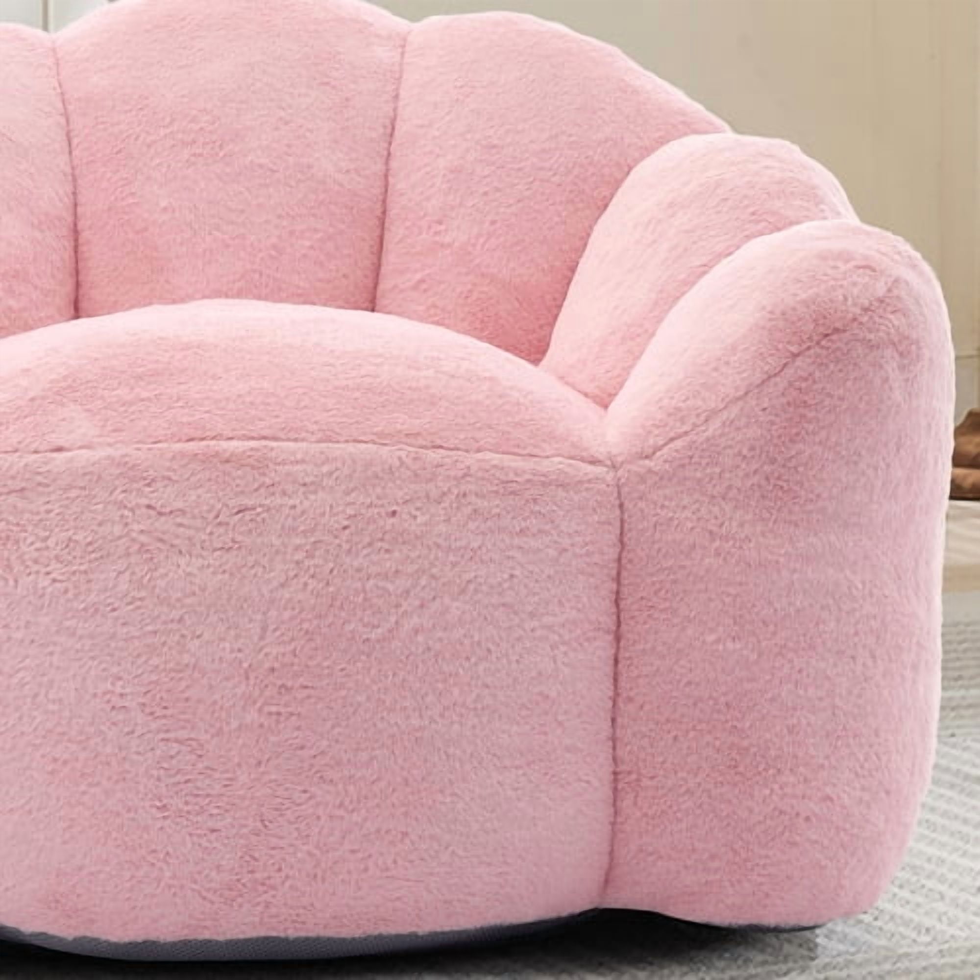 Bean Bag Sofa Lotus type compression – No Assembly, Portable Comfort for Living Room, Bedroom, Pink