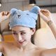 thumbnail image 2 of Azul 3 uds lindo oso de dibujos animados gorro de secado de cabello de microfibra Coral polar absorbente secado de cabello toalla baño ducha envoltura para cabeza para mujeres E, 2 of 2