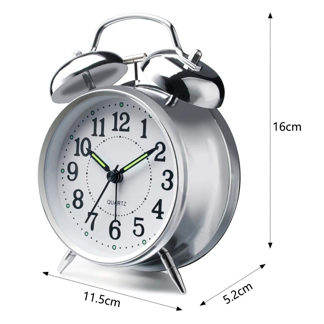 4 Inches Bell Loud Alarm Clock For Heavy Sleepers (chrome Finish)