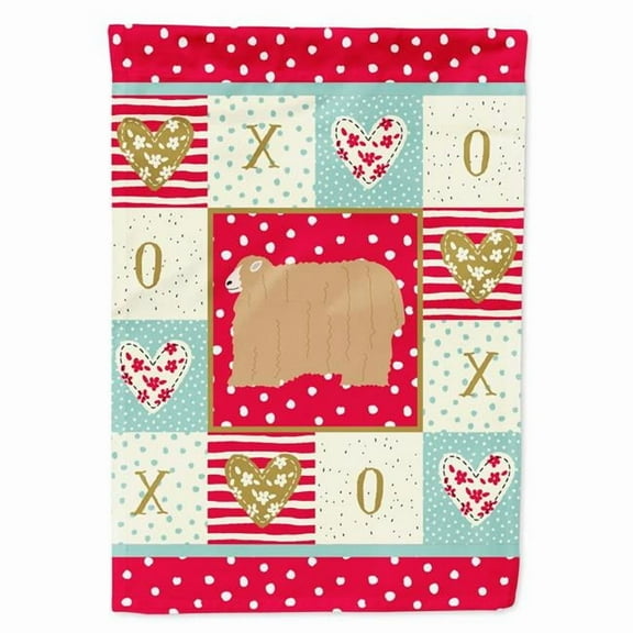 Caroline's Treasures CK5398GF Lincoln Longwool Sheep Love Flag Garden Size, Small, multicolor