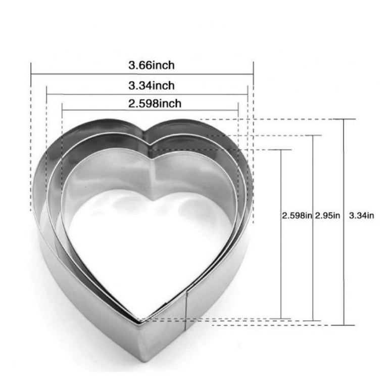 Heart Shape Cookie Cutter Set - 6 Pieces Valentine's Day Gift Stainless  Steel Biscuit Pastry Cutters 