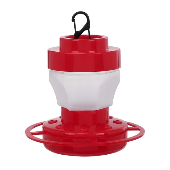 ACDANC Glass Hummingbird Feeder for Outdoors Hanging,Hummingbird Feeders with 4 Bee Guard Feeding Ports & Built-In Ant Moat,Bird Feeder for Outside,Red,One Size