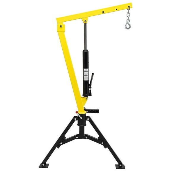 Towallmark 1000LBS Hydraulic Truck Crane, Pickup Truck Crane, Hitch Mounted with 360° Swivel and 3 Boom Settings for Construction Logging Workshops, Red