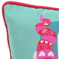 thumbnail image 4 of Jordan Manufacturing 16" x 16" Gnomes Merry Christmas and Fa La La Turquoise Novelty Reversible Square Outdoor Throw Pillow with Welt (2 Pack), 4 of 15