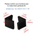 thumbnail image 2 of Unique Bargains 18Pcs Black Soft Angle Iron Foot Pad L Shaped Edge Leg Cover 30mmx30mm, 2 of 7