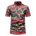 thumbnail image 2 of Camisa de manga corta con botones y solapa con estampado hawaiano para hombre Pompotops  oipoqjl47988, 2 of 9