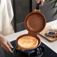 thumbnail image 4 of Double Sided Frying Pan with Nonstick Coating and Ergonomic Handles, Breakfast Sandwich Maker for Quick Meals and Stovetop Cooking, Versatile Kitchen Gadgets Gift for Home Cooks, 4 of 6