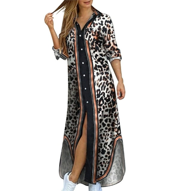 2025 Robe à Revers à Boutons pour Femmes Robe Chemise Fendue Courte Décontractée Robes pour Femmes pour le Travail Robes d'Été pour Adolescentes s Robe Midi pour Femmes Robes pour Femmes Midi