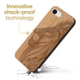 thumbnail image 3 of Case Yard Wooden Case Outside Soft TPU Silicone, Slim Fit Shockproof Wood Protective Phone Cover for Girls Boys Men and Women, Supports Wireless Charging Tribal Lioness Design case for iPhone-SE, 3 of 7
