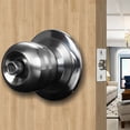 thumbnail image 4 of Poignées de Porte Rondes Serrure en Acier Inoxydable Chambre Salon Salle de Bain Entrée Serrure avec Clé, 4 of 9