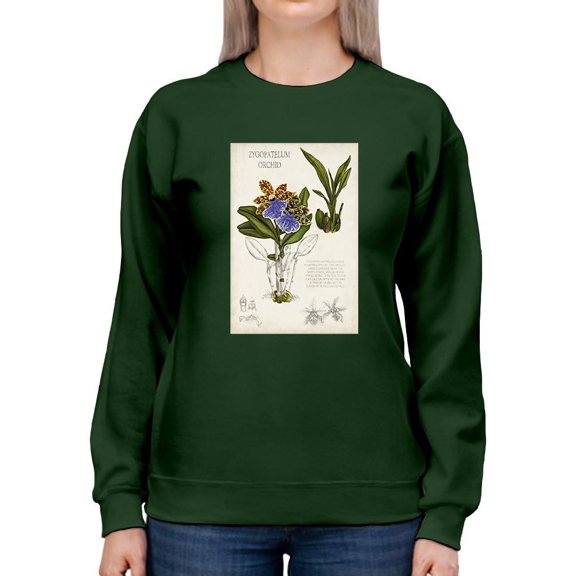 Orchid Field Notes Ii. Sweatshirt Women -Naomi McCavitt Designs, Female x-Large