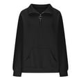 thumbnail image 4 of Teen Boy Sweatshirt Long Sleeve Quarter Zip Sweatshirt Girls V-Neck Pullover Casual Sport Sweatshirts Warm Fall Winter Clothes 13-14 Years Old Boy Clothes, 4 of 5
