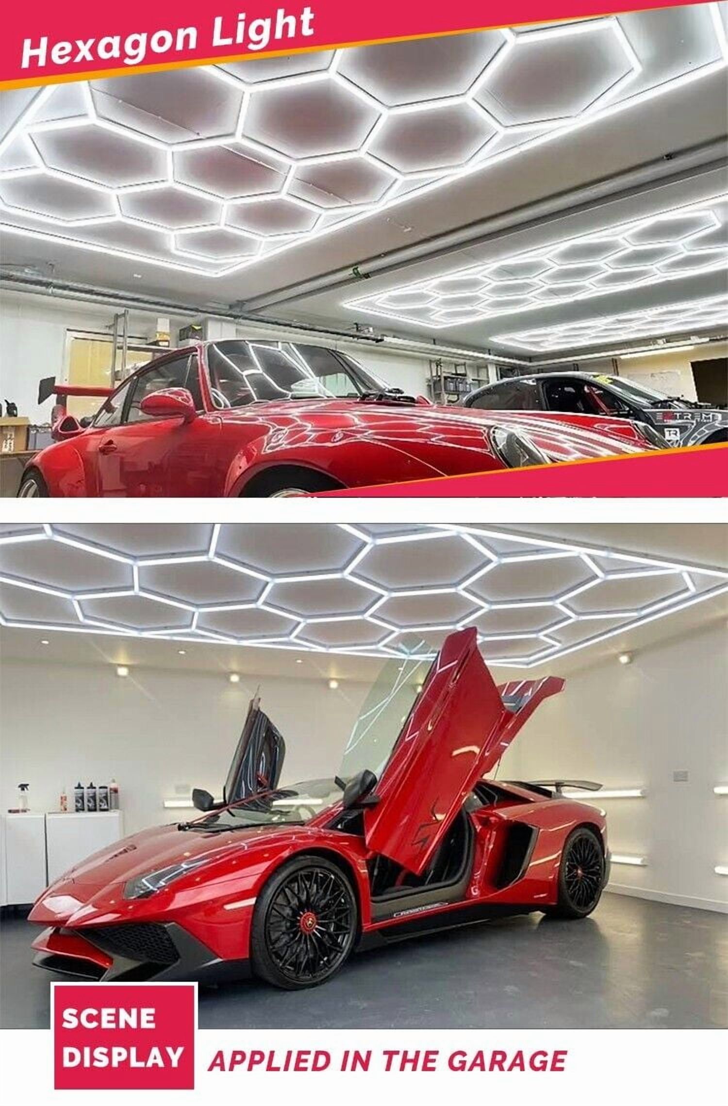 Led Hexagon Ceiling Workshop Lights Luxury Led Garage Gym Hexagonal Light 6500K