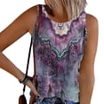 thumbnail image 2 of GNFQXSS Womens Crew Neck Tank Top Print Sleeveless Top Casual Beach Vacation Lightweight Flowy Top Multicolor XL, 2 of 5