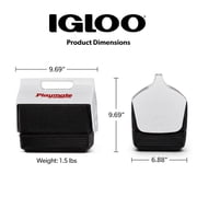 Igloo Playmate Mini Cooler, 4 QT Capacity, Holds 6 Cans, Black, Insulated Hard Side Lunchbox Cooler Keeps Your Lunch Cold