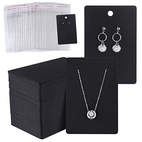 100 Pack Earring Cards 3.5 x 2.4 Inches Necklace Display Cards for Blank Earring Jewelry Display Cards for Ear Studs White 