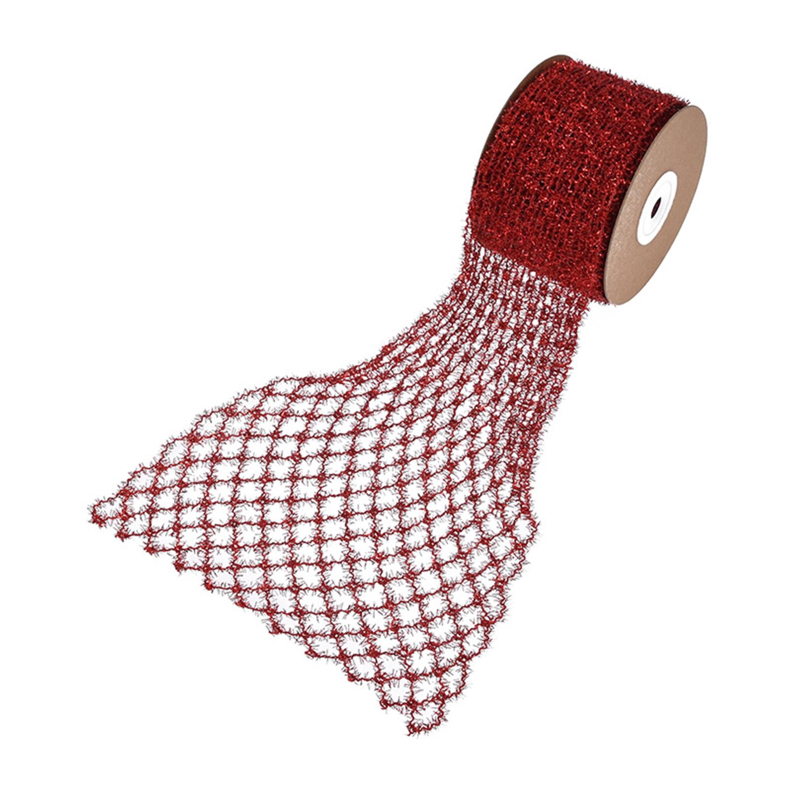 Yunhgft 1 Roll Glitter Wired Ribbon Home Decoration Stretchable Sparkling Trim Christmas